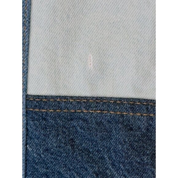 Farm Rio Womens Patchwork Denim Jumpsuit Size 25 Colorblock Design NWT - Picture 5 of 9